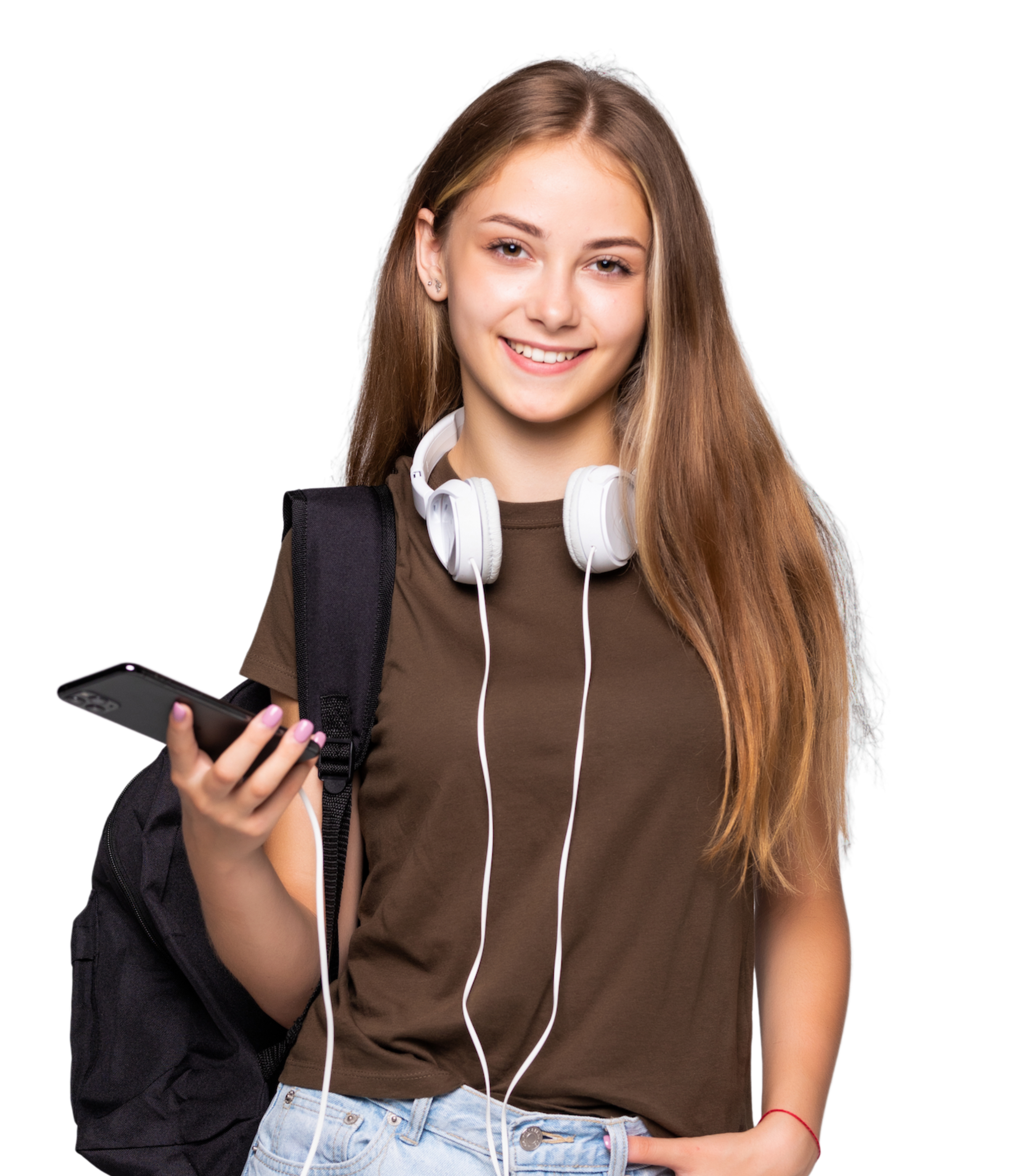 Estudiante usando Transcriptly AI desde su celular