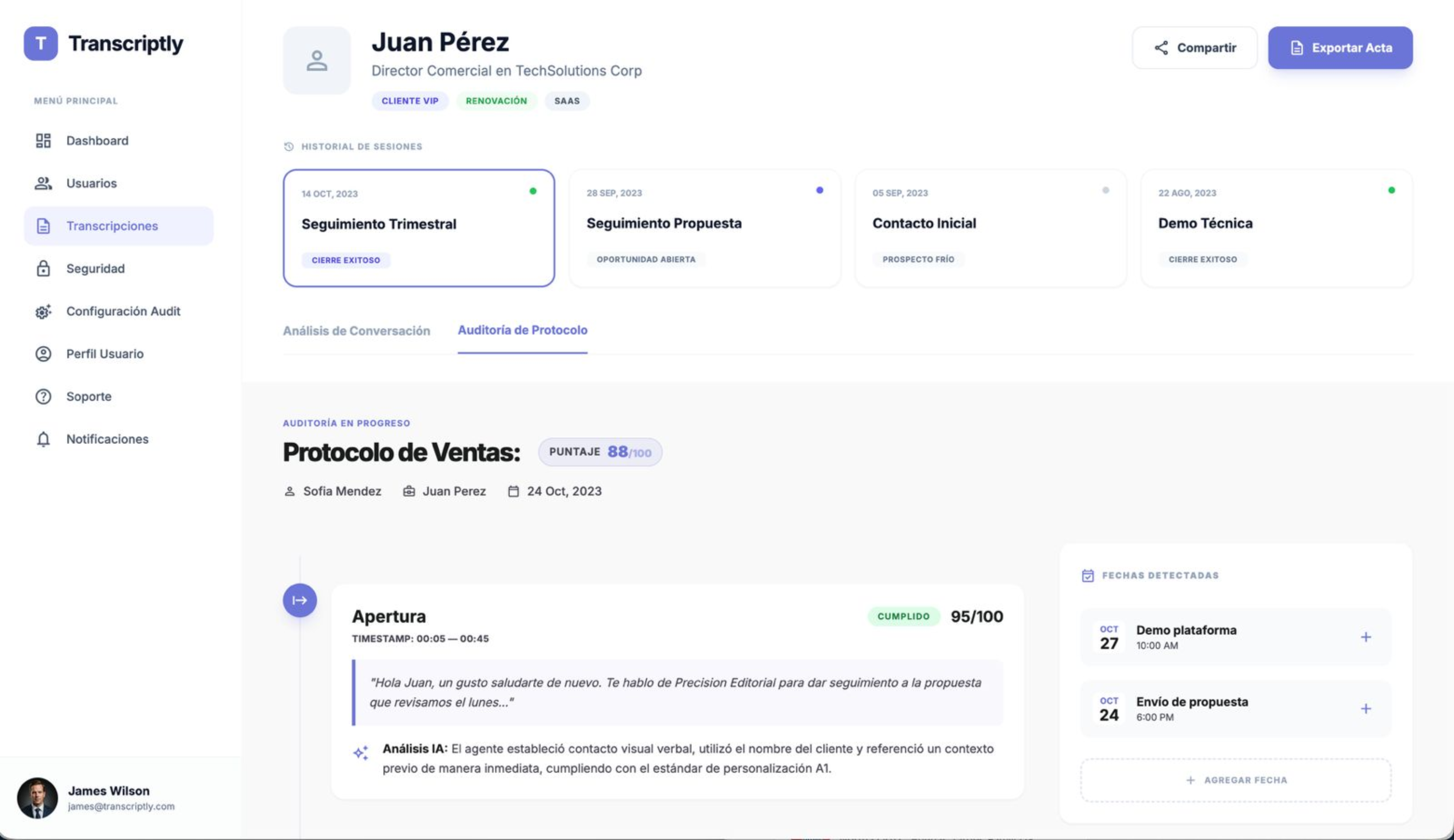 Transcriptly Dashboard